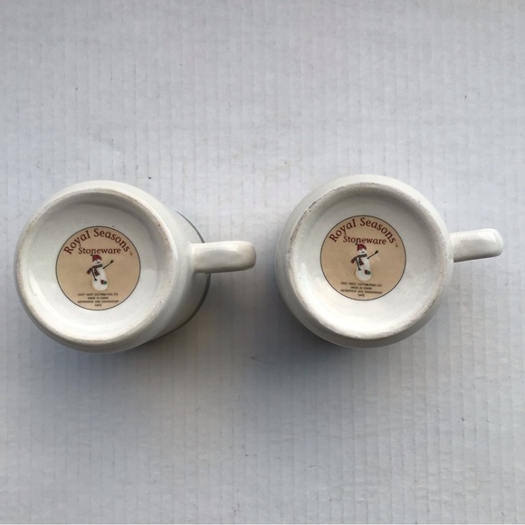 Set Of 2 Royal Seasons ‘’Snowman’ Stoneware Mugs  ’3” x 3” - Picture 5 of 7